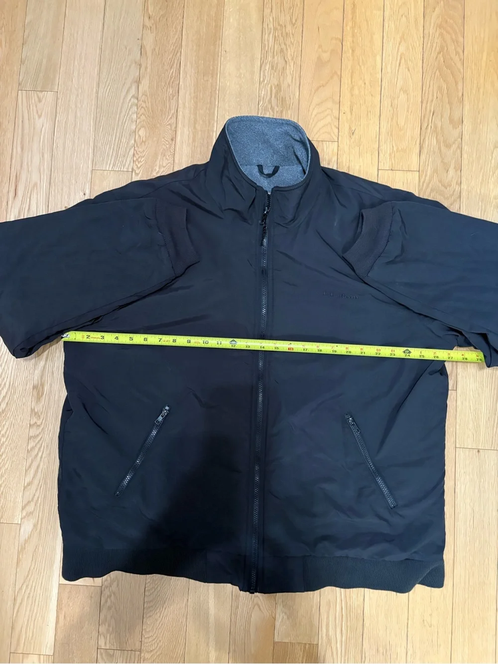 L.L. Bean Vintage Warm-Up Jacket Fleece Lined Black XL Bomber Gorpcore